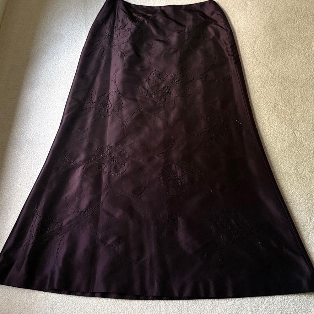 Ann Taylor Dark Purple A-Line Skirt